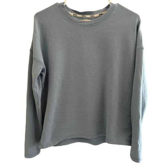 MADEWELL BLUE OVERSIZE SWEATSHIRT TOP SHIRT WOMAN'S SIZE XS LONG SLEEVE COZY K2 - Picture 3 of 7